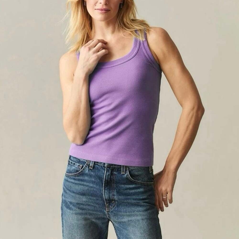 NWOT American Giant Women's Stretch Rib Tank English Lavender Purple Size Large